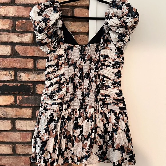 Abercrombie & Fitch Drama Puff Sleeve Ruched Mini Dress XL - Picture 5 of 9